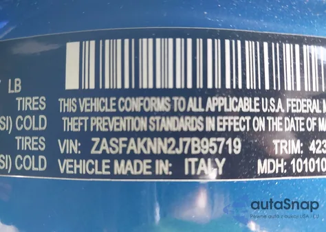 2018 Alfa Romeo Stelvio Ti Sport Awd from USA, damaged, VIN ZASFAKNN2J7B95719